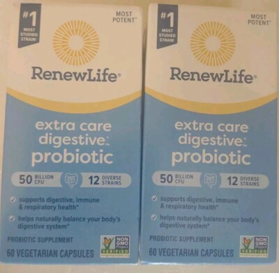 X2 Renew Life Ultimate Flora Extra Care Probiotic 50 billion CFUs  60 Caps 2/26