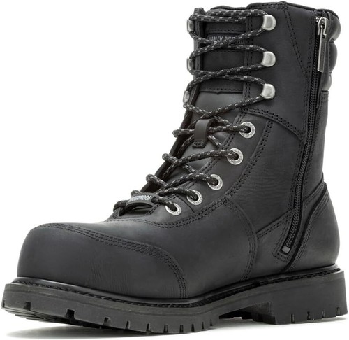 Pre-owned Harley-davidson Men's Drewett 7" Composite Toe Mid Calf Boot In Black