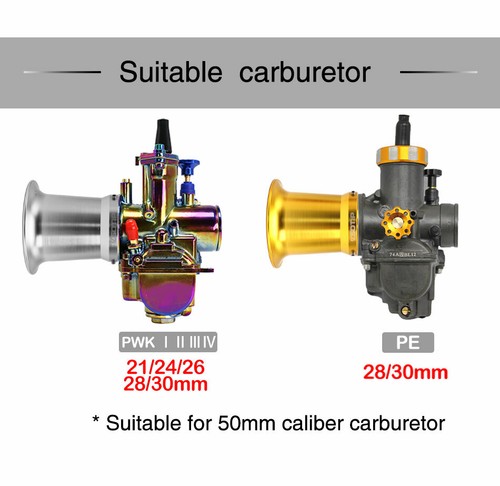 50mm Carburetor Air Filter Cup Velocity Stack Horn Cup Motorcycle Bike Carb Part 50mm Carburetor Air Filter Cup Velocity Stack Horn Cup Motorcycle Bike Carb Part