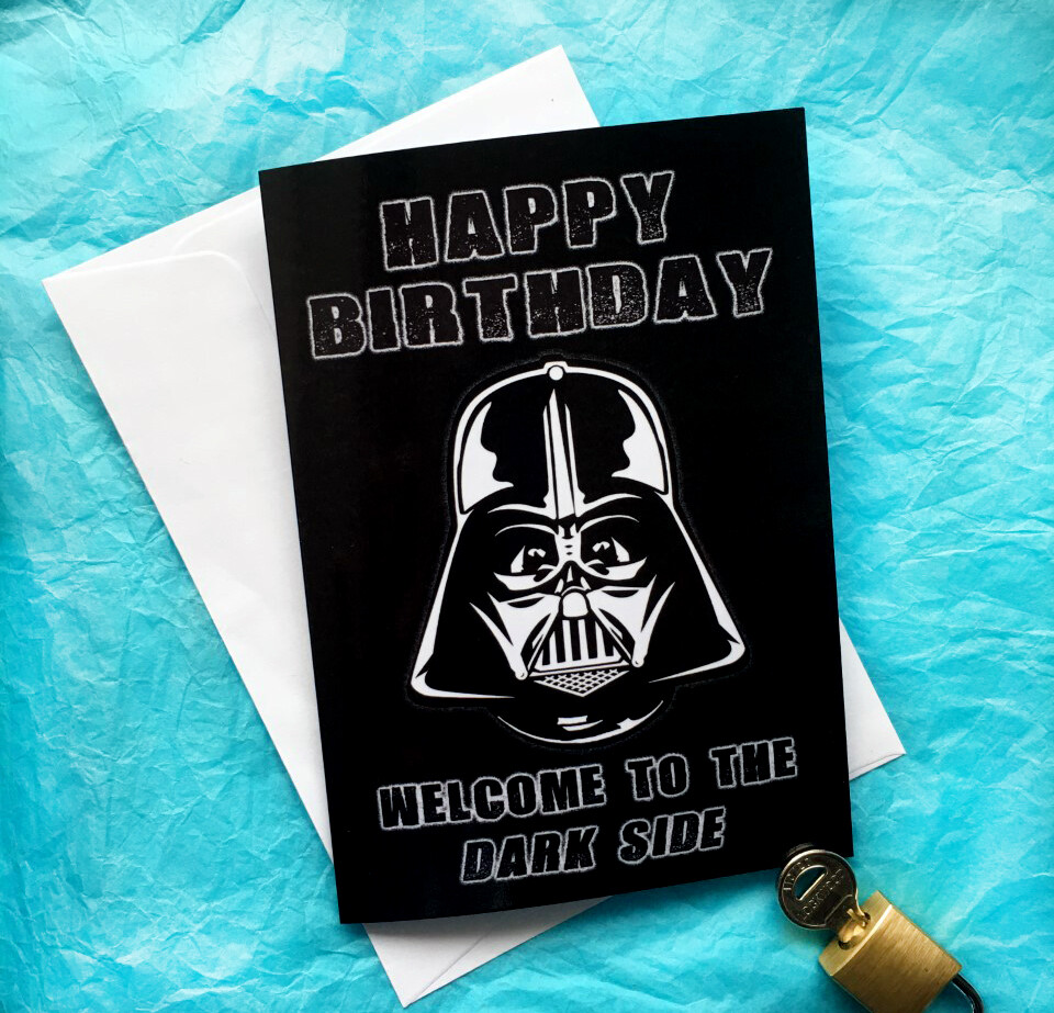 The Dark Side Star Wars Funny Birthday Card KimWestARt | eBay for Star Wars Birthday Card Free Printable