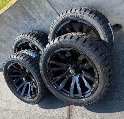 22x10 FUEL BLITZ D675 WHEELS RIMS 33 RT TIRES CHEVY GMC RAM 1500 TUNDRA 6x139.7