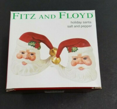 Santa Salt & Pepper Shakers  Fitz and Floyd Christmas 