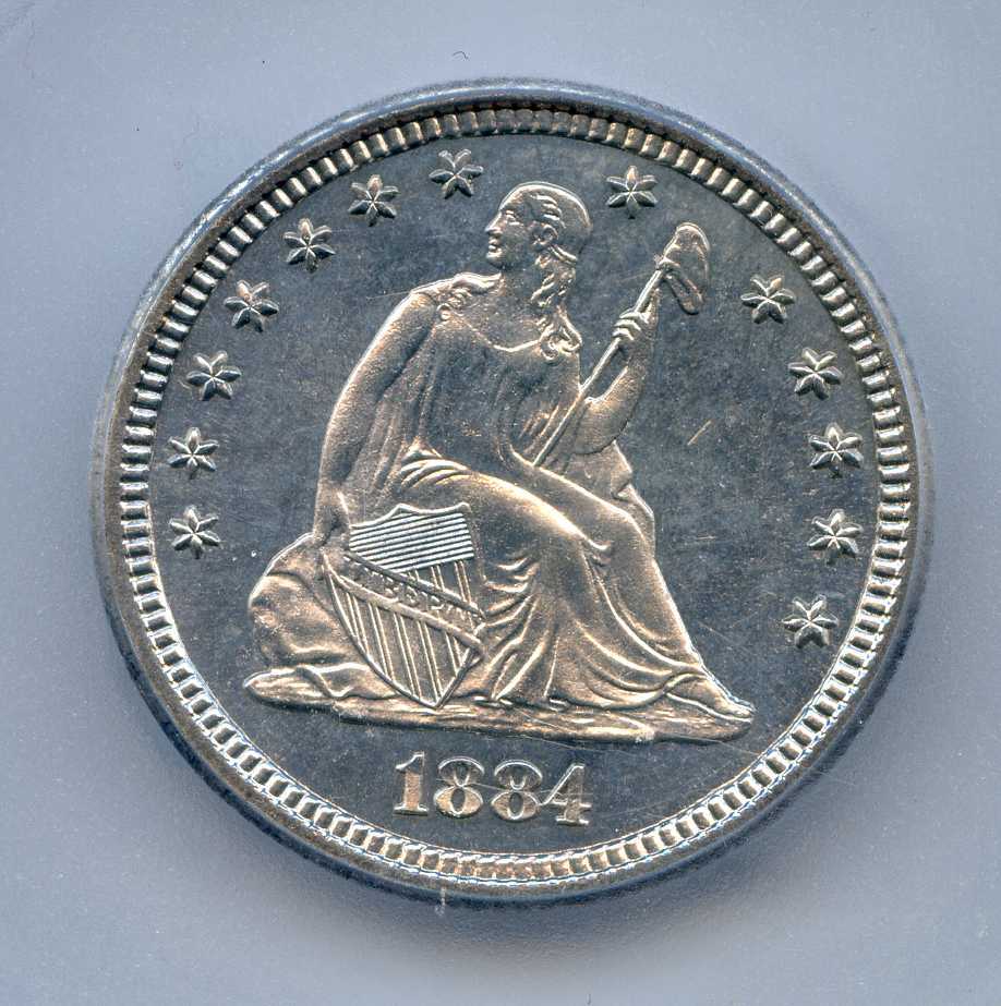 Stunning  1884 25C (Proof) Liberty Seated Quarter. ICG Graded PR 66. Lot #2684
