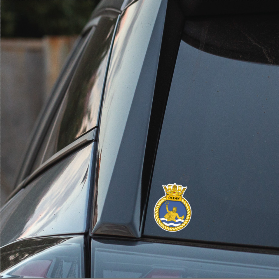 Royal Navy HMS Ocean Waterproof Vinyl Sticker - Multiple Sizes - Picture 3 of 9