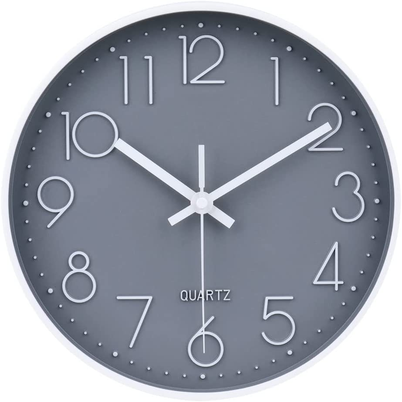 Non-Ticking Wall Clock Silent Battery Operated round Modern Simple Style Decor