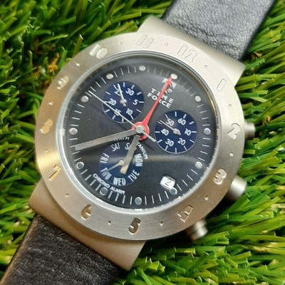 TIME FORCE ALL TITANIUM CASE ALARM CHRONOGRAPH OLD STOCK 1990´S