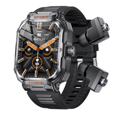 GT55 Smart Watch with Earbuds 2.01'' HD Touchscreen Fitness Tracker Android IOS