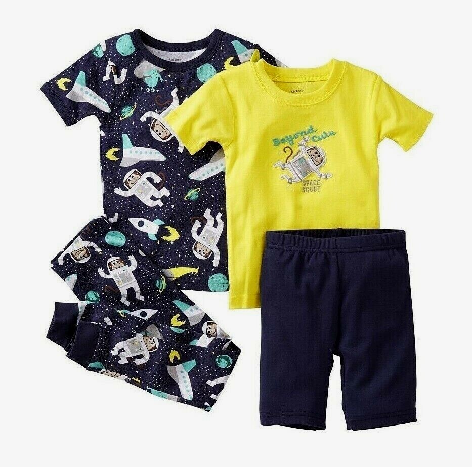 

КОМПЛЕКТ ПИЖАМ ДЛЯ МАЛЬЧИКОВ CARTERS 4PC ASTRONAUT MONKEY SPACE BOY ТОПЫ И БРЮКИ 12M 18M 24M, Navy blue multicolor