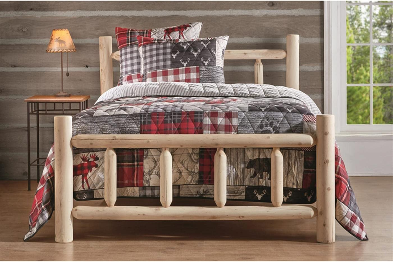With Headboard And Footboard Rustic Natural Unfinished