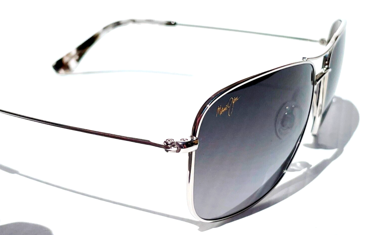 Pre-owned Maui Jim Wiki Wiki Polished Silver Polarized Grey Lens Sunglass Gs246-17 In Gray