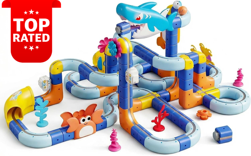 194PCS Electric Train Set Suction Rail 3D Flexible Track Educational Toy