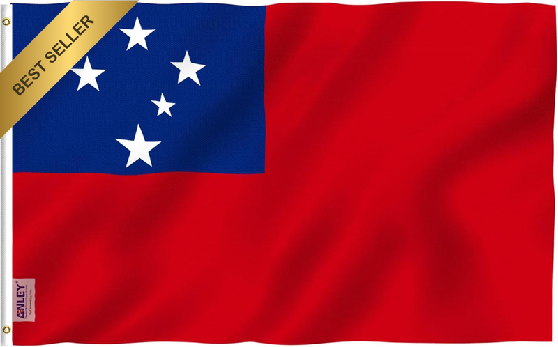 Fly Breeze 3X5 Feet Samoa Flag - Vivid Color and Fade Proof - Canvas Header and
