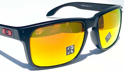 NEW Oakley Holbrook Matte BLACK Ducati Red POLARIZED PRIZM Ruby Sunglass 9244-42