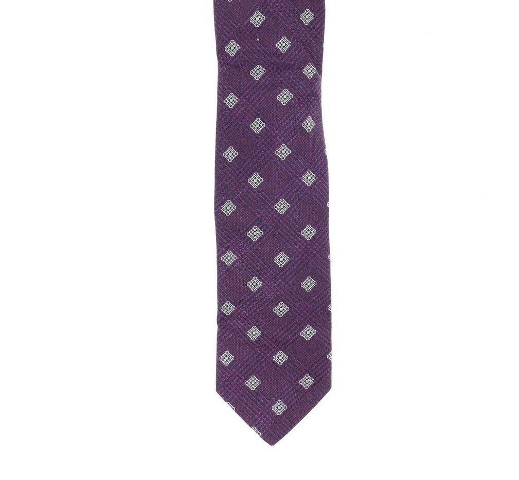 John W. Nordstrom Men's Purple Silk Geometric Pattern Tie $89