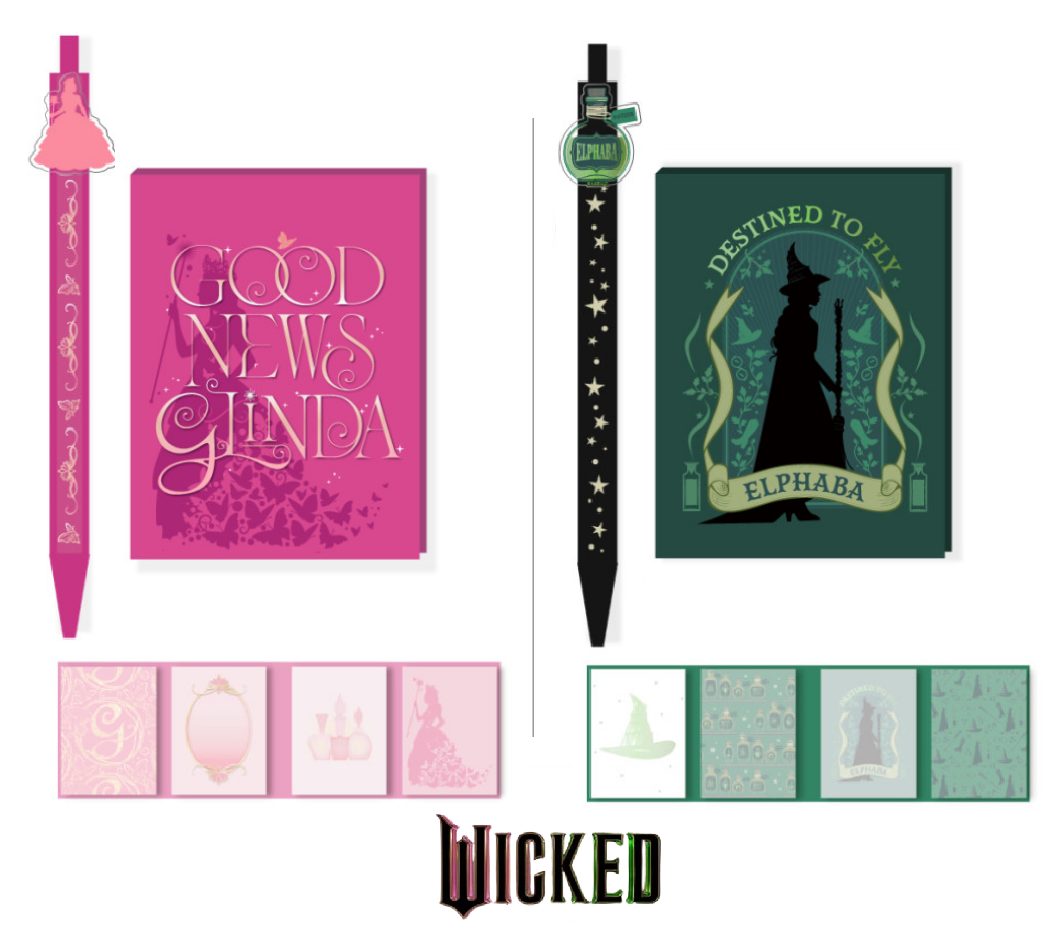 WICKED Movie Elphaba & Glinda [Memo Pad & Ballpoint Pen Set