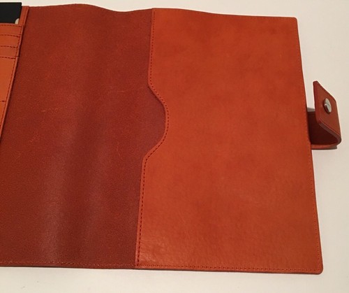SHINOLA DETROIT IPAD AIR COVER  W/ TAB LEATHER ORANGE JOURNAL BOOK  COLLEGE NEW