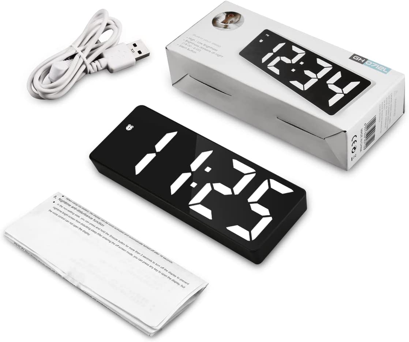 Alarm Clocks for Bedrooms, [Newest] Digital LED Clock, 6.5'' Desk Clock with USB