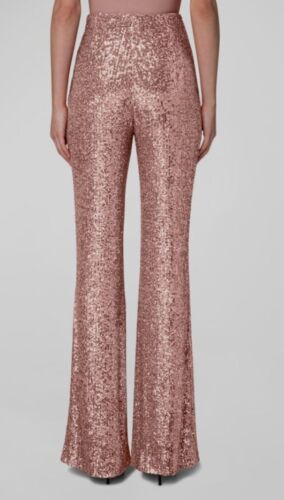 Pre-owned Akris $1490  Women's Pink Faralda Sequin Trouser Pants Size 6