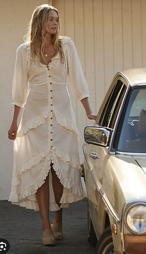

Платье макси Prairie на пуговицах Free People Oh So Romantic, Цвет слоновой кости