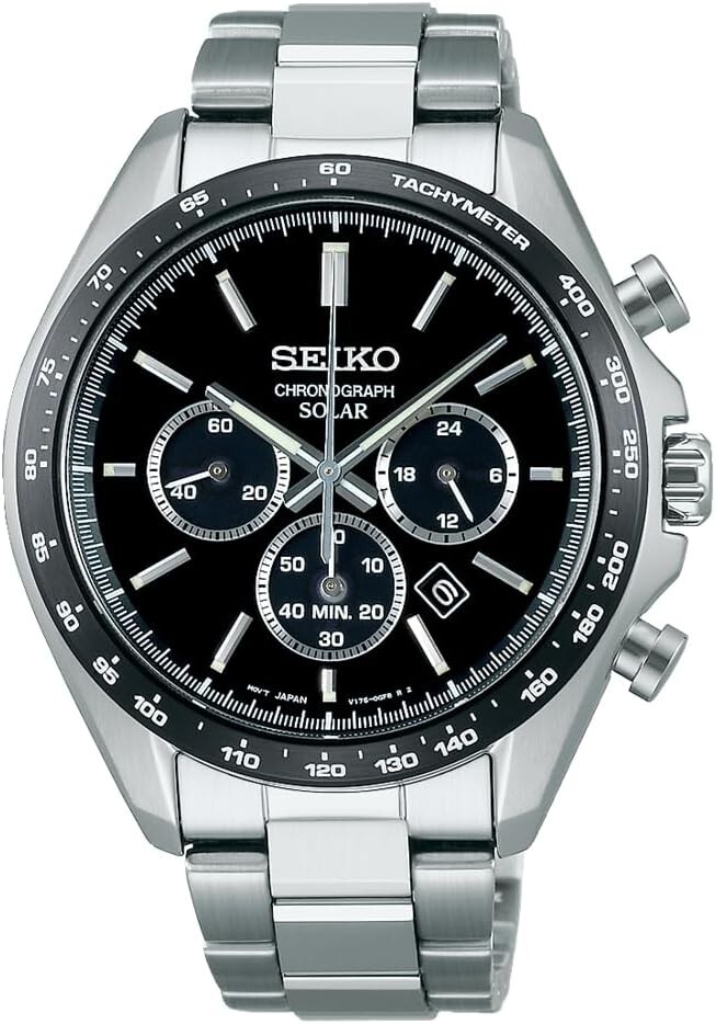 Pre-owned Seiko Selection Sbpy167 Solar Chronograph Men's Watch Black Dial In Box Jp