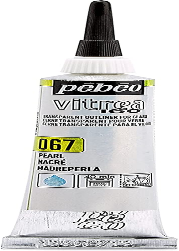 Vitrea 160, Glass Paint Outliner, 20 Ml Tube - Pearl, 0.68 F