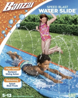 BANZAI SPEED BLAST WATER SLIDE - HIGH SPEED SLIDING ACTION 16 FOOT LONG NEW