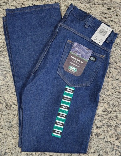 Men 36x34 KEY Authentic Traditional Fit Blue 100% Cotton