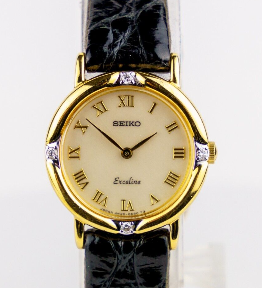SEIKO EXCELINE ゴールド 時計　4N20 Near Mint] SEIKO Exceline 4N20-0370 Women's Quartz Watch 4
