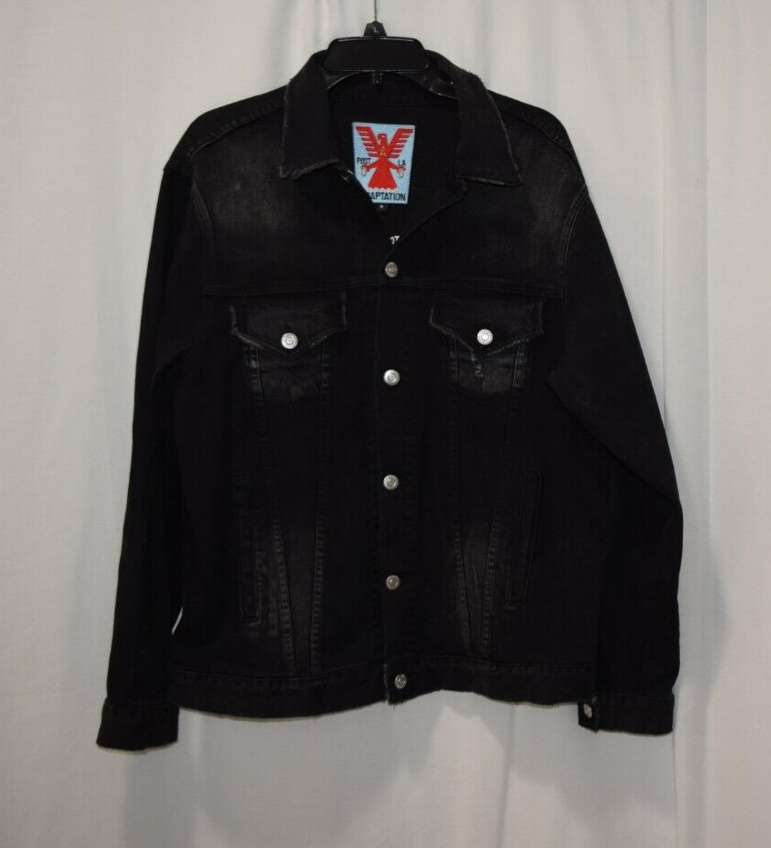 LA ADAPTATION WARREN LOTAS WOMENS BLACK DENIM JACKET SIZE M