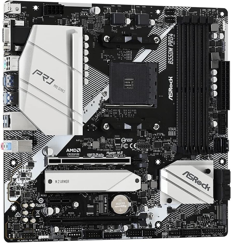 ASRock B550M PRO4 AM4 AMD B550 SATA 6Gb/s Micro ATX AMD