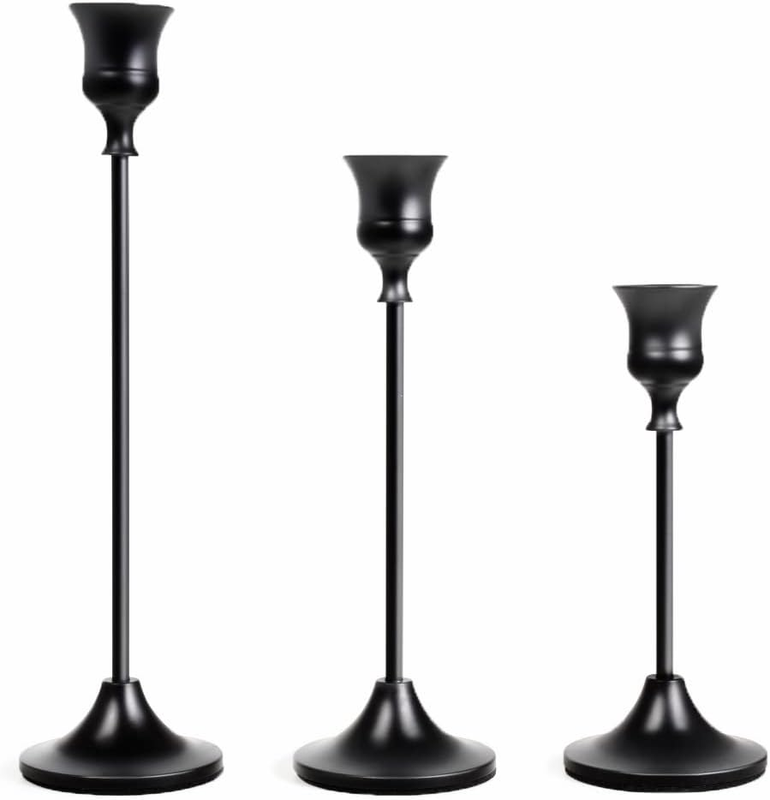 Set Of 3, Taper Candlestick Holders Vinta