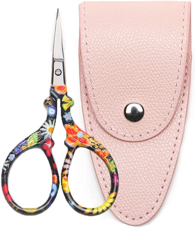 Scissors With Leather Sheath Cover Straight Shar