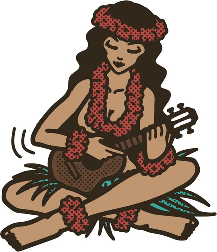 Hula Girl Sticker Decal