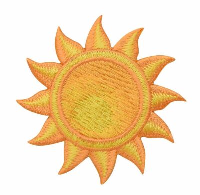 Yellow Tropical Sun Embroidered Iron on Patch