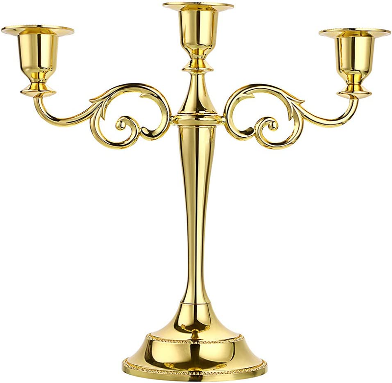 Ownmy 3 Arms Metal Candelabra Candlestick Silver European El