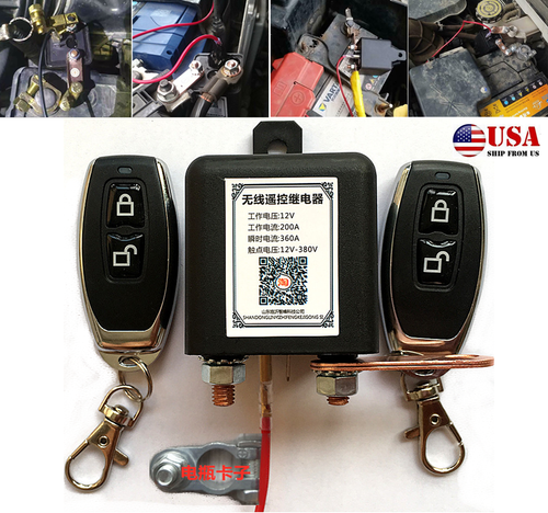 200A Car Battery Disconnect Cut Off Isolator Master Switch Dual Remote Control