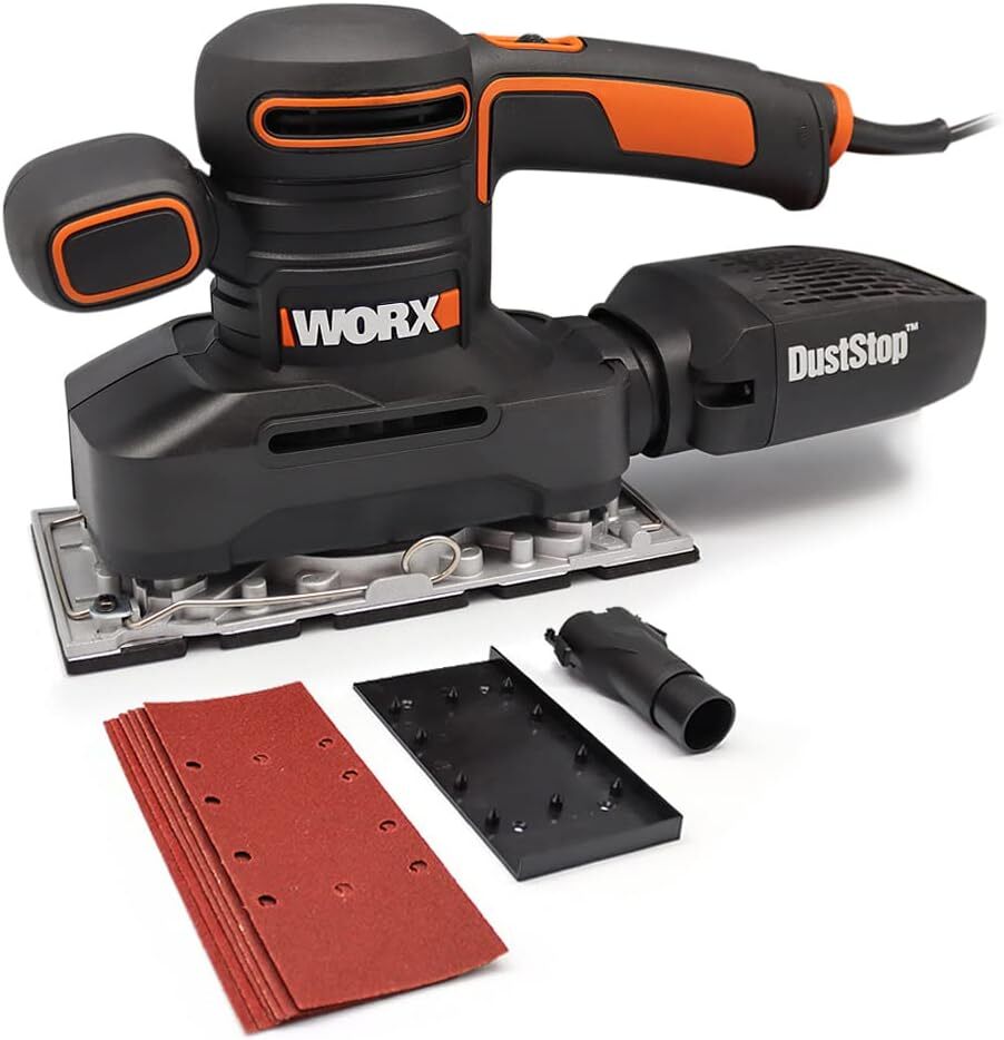 WORX WX641 Schwingschleifer 250 W  Handlicher Schleifer-Schleifmasch mit filter