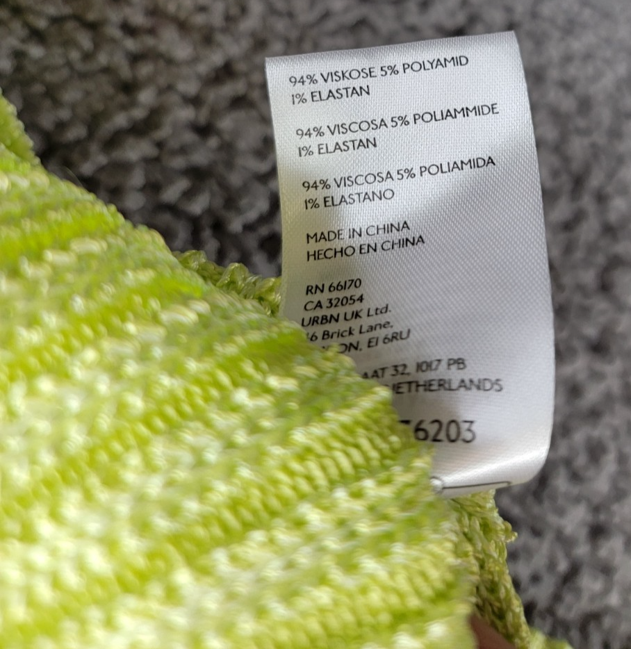 Free People Textured Short Sleeves Crop Sweater Top Women's S Sunny Lime Solid - Picture 15 of 16