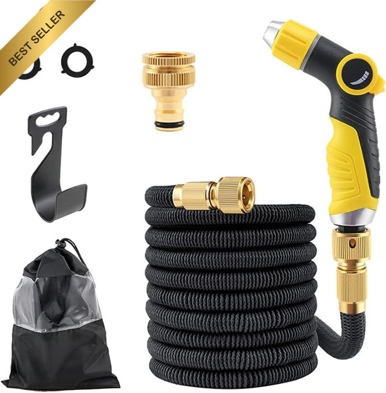 Expandable Garden Hose with 8 Spray Nozzle, Flexible Lightweight Garden Water Ho
