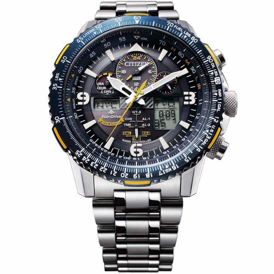 Pre-owned Citizen Promaster Sky Jy8078-52l Blue Angels Eco-drive Radio Solar Watch 45.4mm In Silver