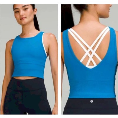 Lululemon Power Pivot Ribbed Tank Top Poolside Size 12 NEW