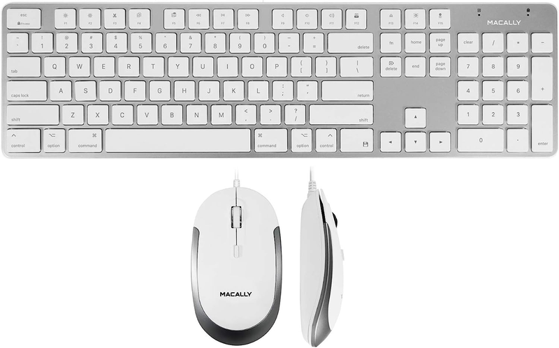 Ultra Slim Wired Keyboard and a Silent Wired Mouse, Simplistic Apple Accessories