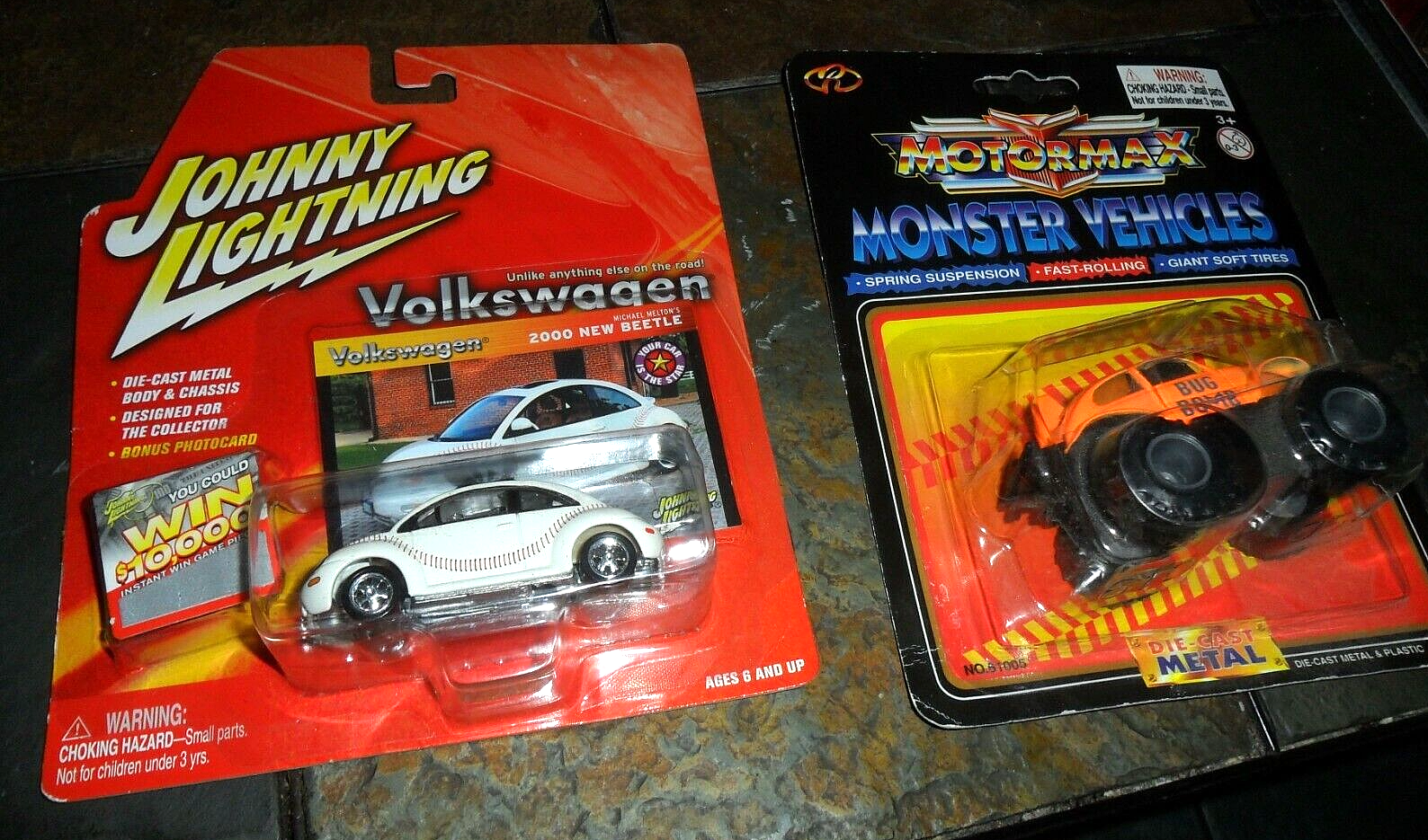 ジョニーライトニング　BUG BOMB ビートル 2 LOT Johnny Lightning BASEBALL Volkswagen & MOTORMAX