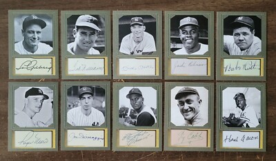 SET OF 10 ACEO BASEBALL CARDS - RUTH GEHRIG MANTLE DIMAGGIO AARON J.ROBINSON +
