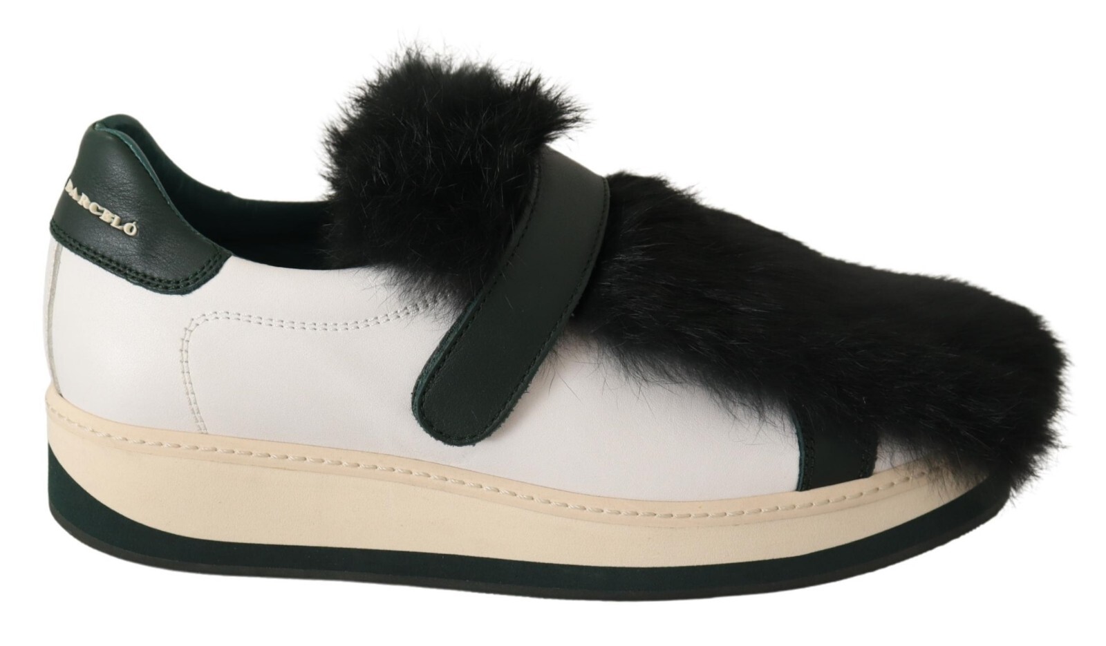 

MANUEL BARCELO Shoes Белые кожаные черные низкие кеды на меху EU39 / US8,5 $350, Multicolor