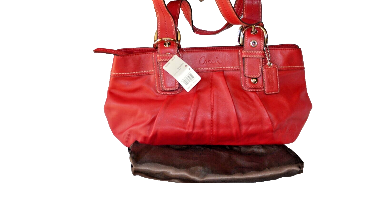 バッグ Coach Soho Red Suede Flap Shoulder Bag s-l400.jpg