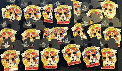 WDW DISNEY PIN 2004 Mickey Pluto Donald & Goofy Fab 4 Custom Name Drop You Pick!