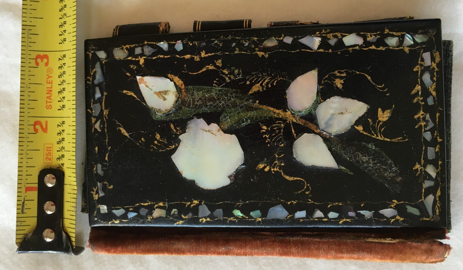 Antique Victorian Leather Sewing Kit  MOP For Restoration