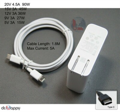 90W USB-C Type-C AC Adapter Power Charger for Xiaomi Mi  Redmi Note 7 MI Mix 3