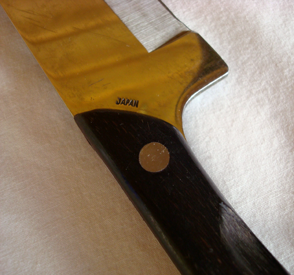 Vintage DAX MASTER WOODEN HANDLE STAINLESS STEEL CARVING CHEF'S KNIFE JAPAN MADE